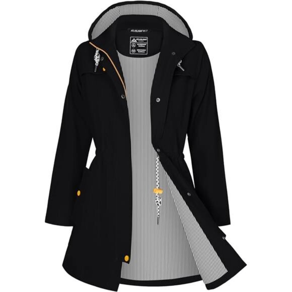 Rain Jacket Women Waterproof Long Lightweight Raincoat Hooded Windbreaker